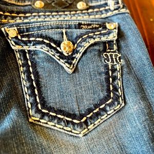 MissMe.  Saddle Stitch Boot Cut Jean. Size 29. Dark wash.
